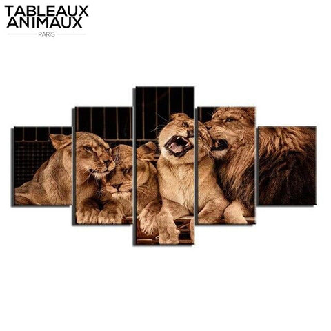 Tableau Famille Lion