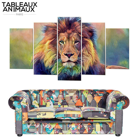 Peinture Lion Coloré