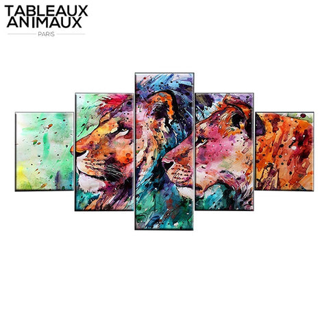 Peinture Lion Multicolore