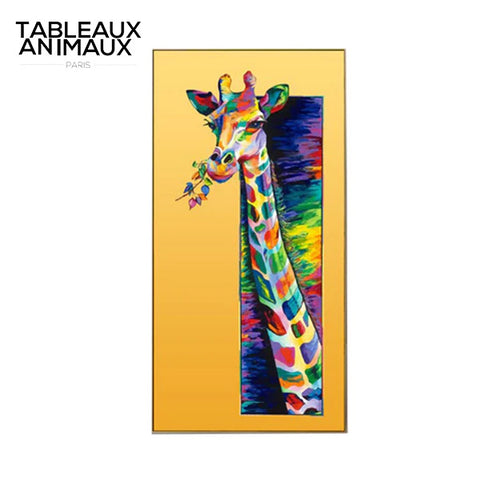 Toile Girafe Colorée