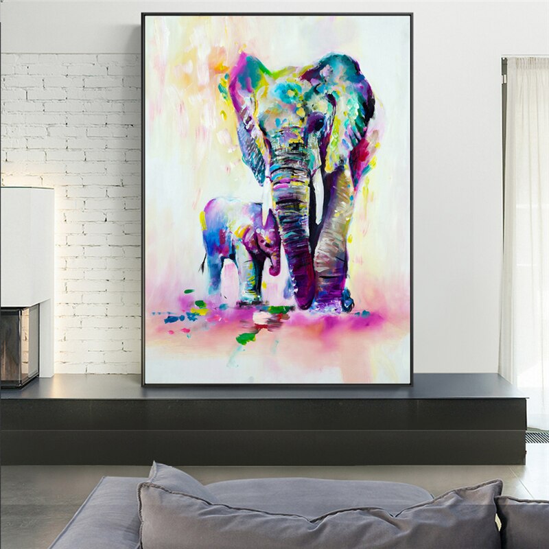 Cadre éléphant avec couleur
