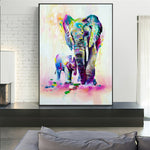 Cadre éléphant avec couleur
