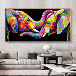 Cadre éléphant multicolore