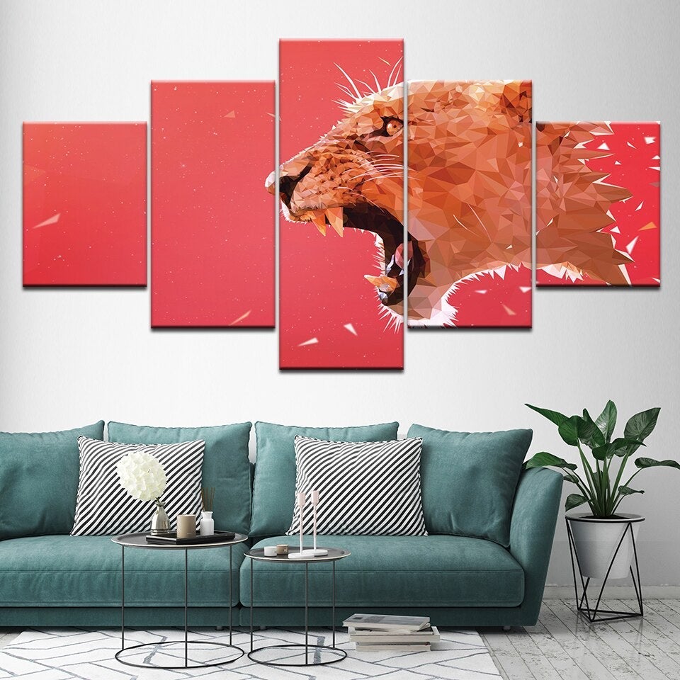 Décoration lion abstrait