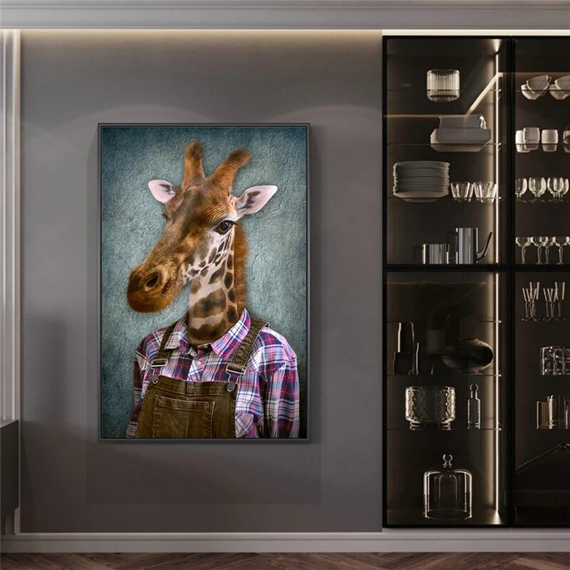 Peinture avec girafe 
