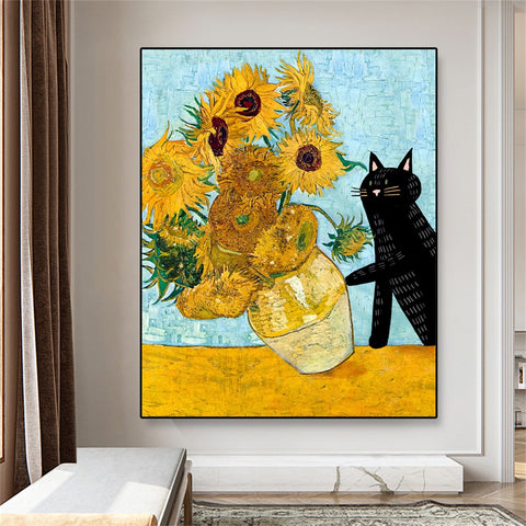 Tableau chat van gogh