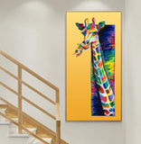 Toile girafe avec couleurs