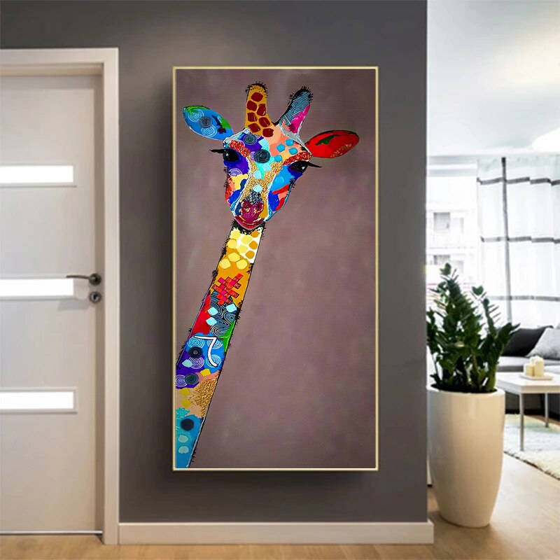 Toile Girafe Pop Art